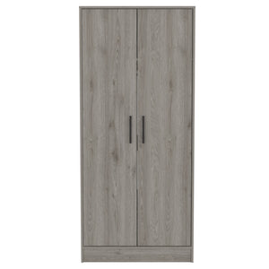 English Elm Conway Rectangle Armoire with Built-In Rod and Shelf, Modern Neutral Finish, Classic Versatile Storage Light Gray B062S00111