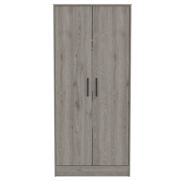 English Elm Conway Rectangle Armoire with Built-In Rod and Shelf, Modern Neutral Finish, Classic Versatile Storage Light Gray B062S00111