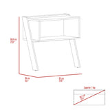 English Elm Light Oak and White 1-Shelf Nightstand