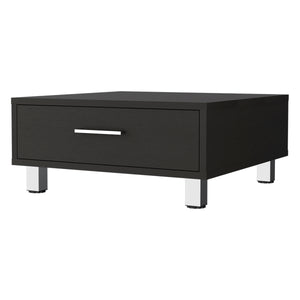 English Elm Wenge Modern 1-Drawer Rectangle Coffee Table with Metal Legs and Sleek Handle for Stylish Storage B06280212