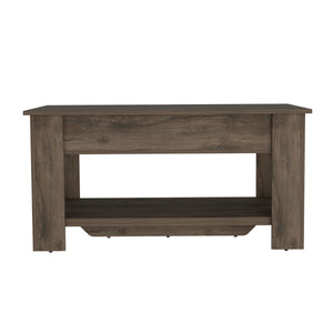 English Elm Karmen Lift-Top Storage Table with Hidden Compartments and Shoe Rack, Light Oak Accent for Entryway Brown B06280112
