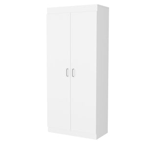 English Elm Cherry Hill 5-Shelf Pantry Cabinet White - Tall 62.9" Slim Storage Unit with 8 Shelves, 2 Doors, Versatile Organizing Solution B062S00008