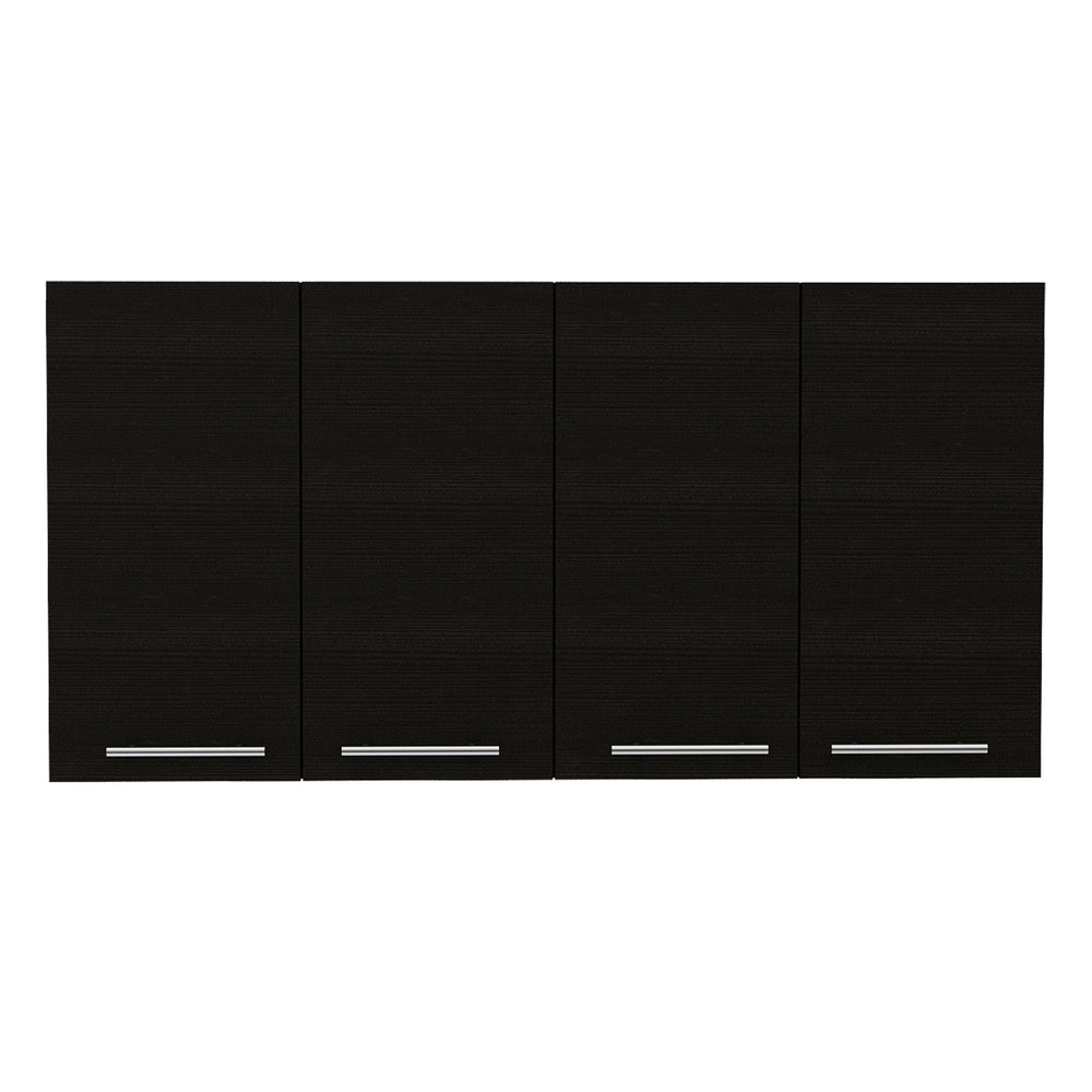 English Elm Rectangle Four Swing Doors Wall Cabinet Wengue — 47.2" Wide Modern Rectangular Storage with 4 Shelves, Sleek Dark Finish B06280441
