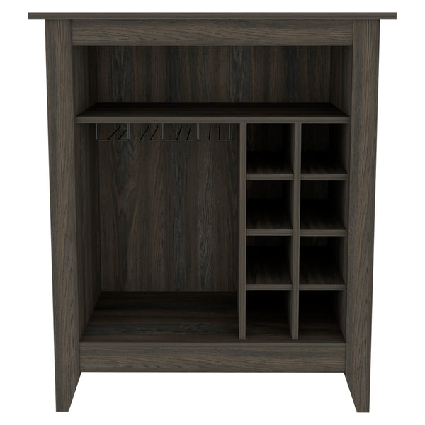 English Elm New Canaan 6-Bottle Bar Cabinet with Drawer and Shelf, Compact Wine Storage for Modern Living Rooms Brown B06280166
