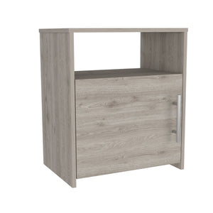 English Elm Florian Minimalist 1-Shelf Nightstand Light Grey — Compact Two-Tier Storage, Single Door, Stylish Accent B06280044