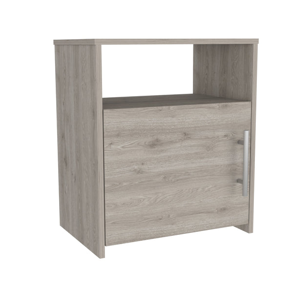 English Elm Florian Minimalist 1-Shelf Nightstand Light Grey — Compact Two-Tier Storage, Single Door, Stylish Accent B06280044