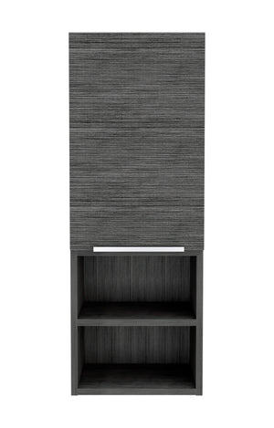 English Elm Smokey Oak Modern Rectangle Medicine Cabinet with 4 Shelves, 2 Open Tiers & Space-Saving Design B06280582