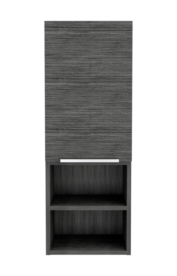 English Elm Smokey Oak Modern Rectangle Medicine Cabinet with 4 Shelves, 2 Open Tiers & Space-Saving Design B06280582