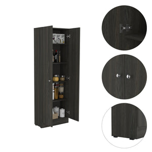 English Elm Rectangle Tall Storage Cabinet - Stylish Carbon Espresso & Wenge Finish For Ultimate Organization! B06280489-GIGA