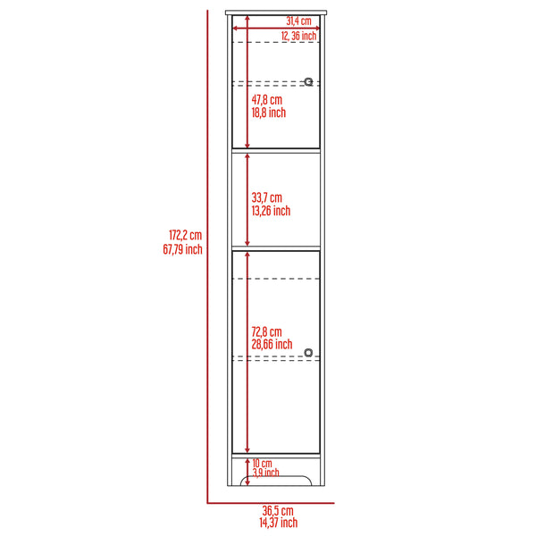 English Elm Brighton Light Oak Linen Cabinet 67.8" Tall 5-Shelf Organizer with 2 Doors & Open Display Shelf B06280089