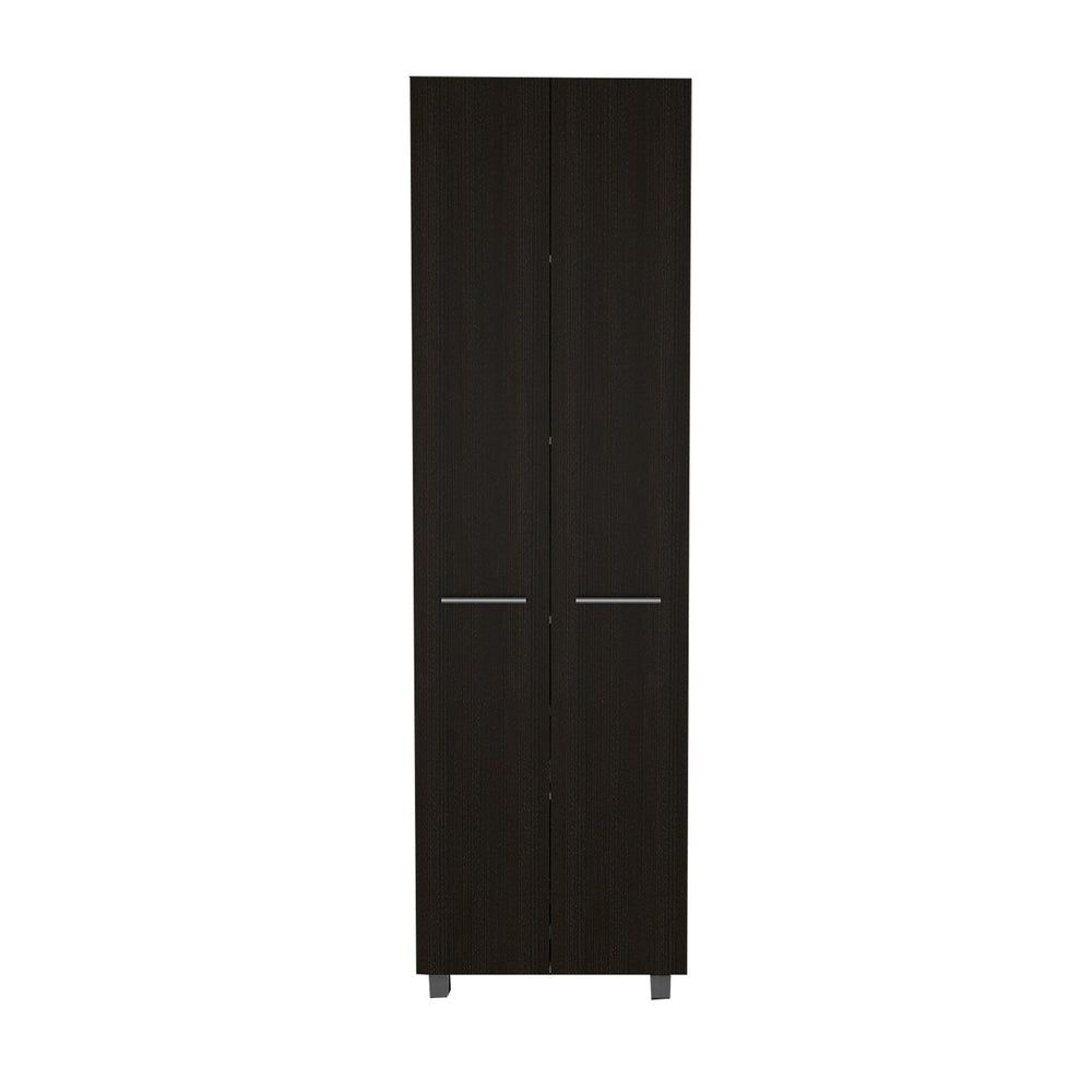 English Elm Rectangle Pantry Cabinet Wenge - 78.7" Tall 5-Shelf Storage Cupboard with Metal Handles, Slim Modern Design B062S00100