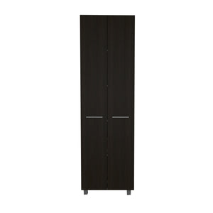 English Elm Rectangle Pantry Cabinet Wenge - 78.7" Tall 5-Shelf Storage Cupboard with Metal Handles, Slim Modern Design B062S00100