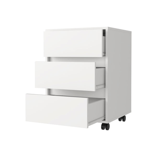 English Elm Eagle 3-Drawer Rectangle Filing Cabinet White — Durable Modern Home Office Storage with Smooth Glides and All-Metal Hardware B06280483
