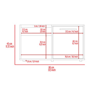 English Elm Tualatin Dark Walnut 2-Shelf Coffee Table with Storage Door, Timeless Accent Table for Living Spaces B06280472