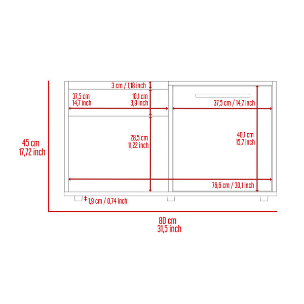 English Elm Tualatin Dark Walnut 2-Shelf Coffee Table with Storage Door, Timeless Accent Table for Living Spaces B06280472