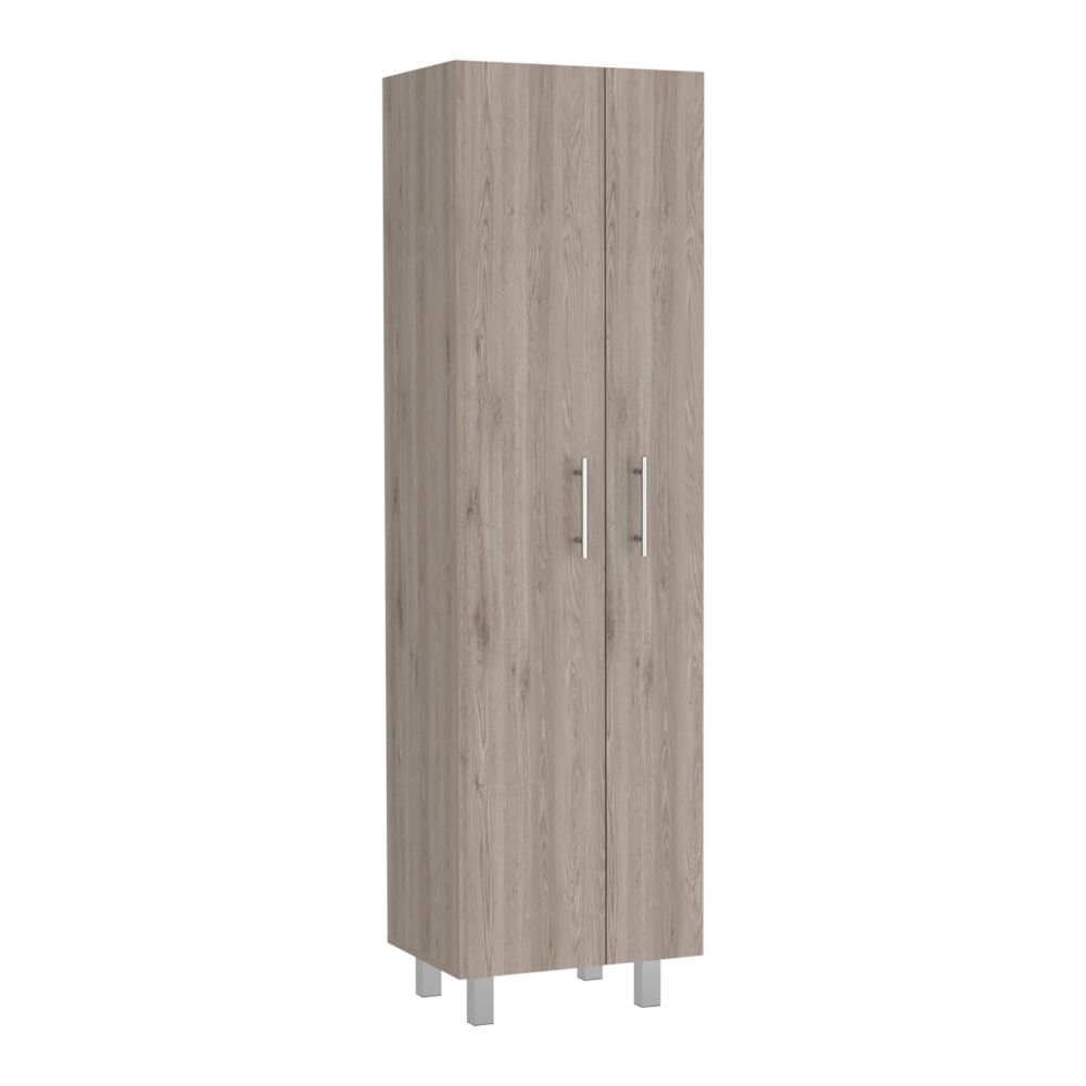 English Elm Halifax Tall 2-Door Rectangle Closet Pantry with 5 Shelves for Brooms, Mops & Home Storage Beige B062S00090