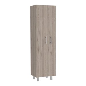 English Elm Halifax Tall 2-Door Rectangle Closet Pantry with 5 Shelves for Brooms, Mops & Home Storage Beige B062S00090