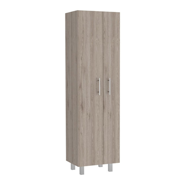 English Elm Halifax Tall 2-Door Rectangle Closet Pantry with 5 Shelves for Brooms, Mops & Home Storage Beige B062S00090