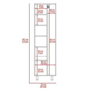 English Elm Halifax Tall 2-Door Rectangle Closet Pantry with 5 Shelves for Brooms, Mops & Home Storage Beige B062S00090