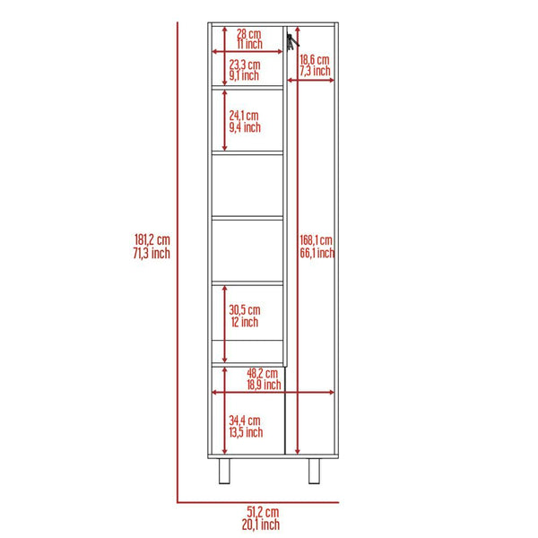 English Elm Halifax Tall 2-Door Rectangle Closet Pantry with 5 Shelves for Brooms, Mops & Home Storage Beige B062S00090