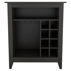 English Elm 6-bottle Wenge Bar Cabinet with Drawer Open Shelf and Wine Cubbies for Dining Room B06280164