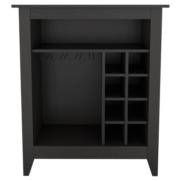 English Elm 6-bottle Wenge Bar Cabinet with Drawer Open Shelf and Wine Cubbies for Dining Room B06280164