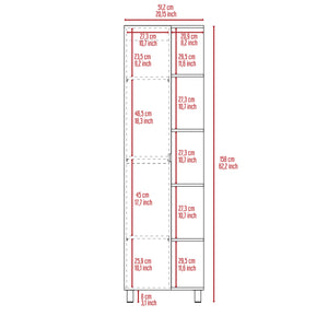 English Elm Smokey Linen Cabinet with 5 Open Shelves & Concealed Storage, 62" Tall Smokey Oak Bathroom Organizer B06280252