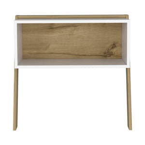 English Elm Light Oak and White 1-Shelf Nightstand