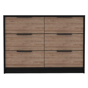 English Elm 4-Drawer Contemporary Two-Tone Dresser In Wenge And Pine - Stylish Storage Solution For Any Room B062S00144