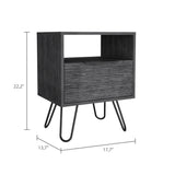 English Elm Smokey Oak 1-Shelf 1-Drawer Nightstand