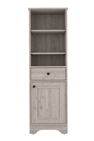 English Elm Light Grey Tall Linen Cabinet with Drawer & 5 Shelves, 55.7"H x 17.3"W x 13.8"D — Stylish Organized Storage for Bathroom or Hallway B06280550