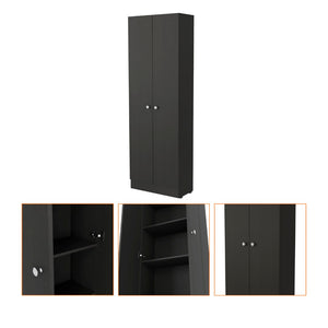 English Elm Rectangle Tall Storage Cabinet In Rich Wenge Finish - Modern Design With 5 Adjustable Shelves B06280486-GIGA