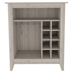 English Elm New Canaan 6-Bottle Bar Cabinet with Drawer and Shelf, Compact Wine Storage for Modern Living Rooms Light Gray B06280165