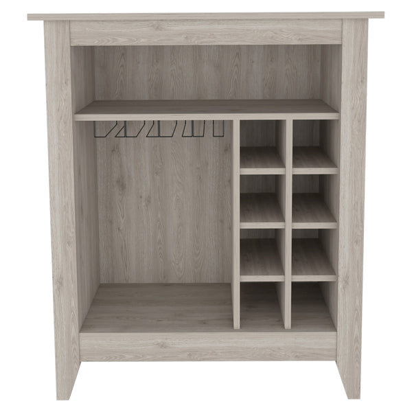 English Elm New Canaan 6-Bottle Bar Cabinet with Drawer and Shelf, Compact Wine Storage for Modern Living Rooms Light Gray B06280165