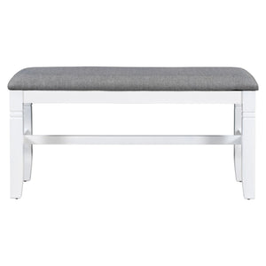 English Elm Topmax 6-Piece Farmhouse Dining Table Set With Upholstered Bench & Chairs - Modern Rustic Charm N717S000003K-GIGA