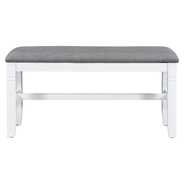 English Elm Topmax 6-Piece Farmhouse Dining Table Set With Upholstered Bench & Chairs - Modern Rustic Charm N717S000003K-GIGA