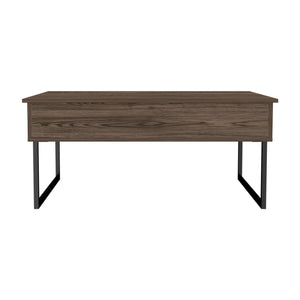 English Elm Trumbel Lift-Top Coffee Table Dark Walnut – Ergonomic Detachable Top, Hidden Storage, Stylish Workstation B06280154