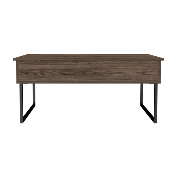 English Elm Trumbel Lift-Top Coffee Table Dark Walnut – Ergonomic Detachable Top, Hidden Storage, Stylish Workstation B06280154