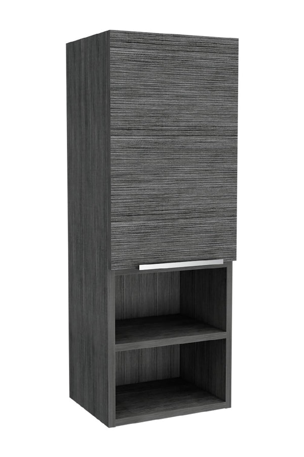English Elm Smokey Oak Modern Rectangle Medicine Cabinet with 4 Shelves, 2 Open Tiers & Space-Saving Design B06280582