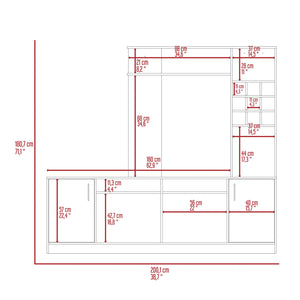 English Elm 6-Bottle Wenge Entertainment Center with 60" TV Shelf, 6 Wine Cubbies, 2 Doors, Stylish Storage Solution B062S00130