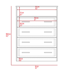 English Elm Dover Four-Drawer Rectangle Dresser with Open Shelf and Metal Hardware — Modern Storage for Bedroom Elegance White B062S00072
