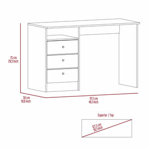 English Elm Light Oak 6-Shelf Writing Desk with Built-in Bookcase and Spacious Shelves, Sturdy Manufactured Wood Finish B06280289