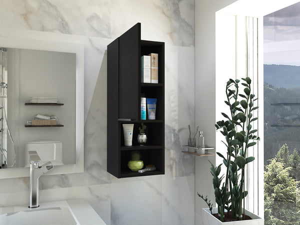 English Elm Wenge Modern Rectangle 2-Shelf Medicine Cabinet with 4 Shelves, Wengue Finish — Space-Saving Storage B06280276