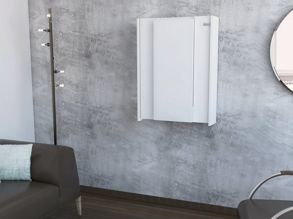 English Elm Wakeman Wall-Mount Foldable Desk White with Hutch 6 Shelves Locking Mechanism Secure Hardware B06280121