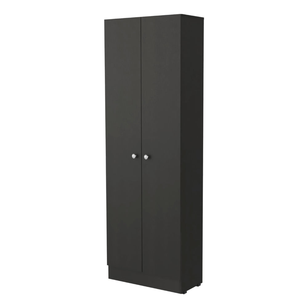 English Elm Rectangle Tall Storage Cabinet In Rich Wenge Finish - Modern Design With 5 Adjustable Shelves B06280486-GIGA