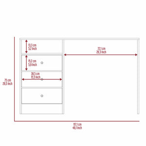 English Elm Light Oak 6-Shelf Writing Desk with Built-in Bookcase and Spacious Shelves, Sturdy Manufactured Wood Finish B06280289