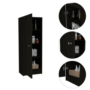 English Elm Rectangle Wenge Pantry Cabinet with 4 Shelves, Slim 47.4" High Modern Storage for Kitchen Clutter B06280273