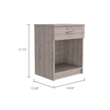 English Elm Light Grey 1-Drawer 1-Shelf Nightstand