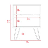 English Elm White Creek 1-Shelf 1-Drawer Nightstand