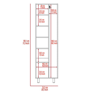English Elm Halifax Tall 2-Door Rectangle Closet Pantry with 5 Shelves for Brooms, Mops & Home Storage White B062S00089